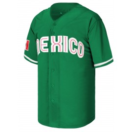 All Stitched #7 Green Baseball Jersey Embroidery V Neck Short Sleeve Baseball Shirt, Breathable Button-Up Sports Uniform For Training Competition Party