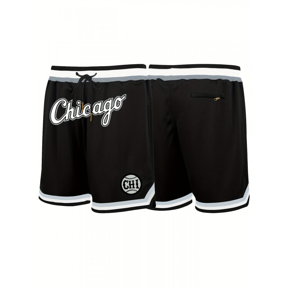 Men'S CHICAGO Print Basketball Jersey Shorts For Competition Party Training Men'S CHICAGO Print Basketball Jersey Shorts For Competition Party Training