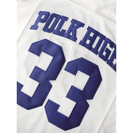 #33 Letter Embroidery Men's Breathable American Football Jersey, Men's V-neck Short Sleeve Sports Shirt For Summer, Outdoor Street