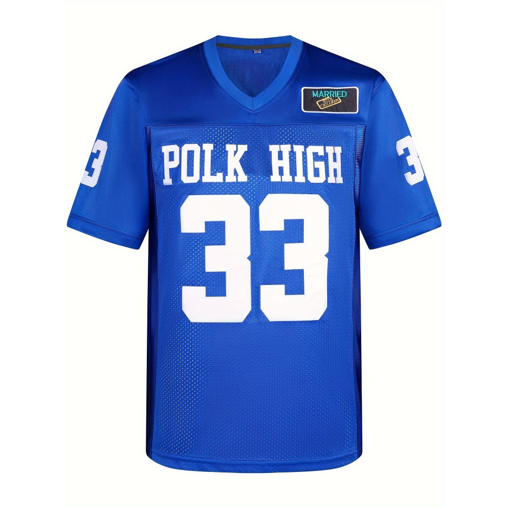 Al Bundy 33 Polk High Football Jersey, Blue Shirt 90S Hip Hop Clothing Movie Football Jersey Al Bundy 33 Polk High Football Jersey, Blue Shirt 90S Hip Hop Clothing Movie Football Jersey