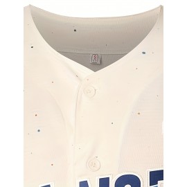 Men's # 1653.54 inch White Baseball Sweatshirt Suitable for Training Team Sports Competitions In Spring, Summer, Autumn, Wearing Size S-3XL