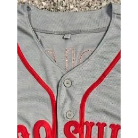 74 Men'S Baseball Jersey Sports Training Jersey Gray Breathable Comfortable Shirt S-3XL