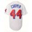 Men's #44 Beers Embroidered Baseball Jersey - Breathable, Comfort-Fit, V-Neck, Button-Up, White with Red & Blue Stripes, Polyester, Casual & Sporty, Sizes S-3XL