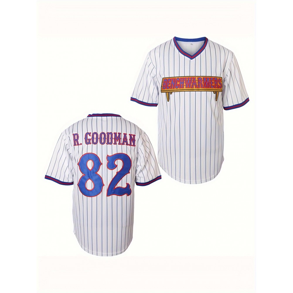 82 Men'S Baseball Jersey White Stripes Sports Training S-3XL 82 Men'S Baseball Jersey White Stripes Sports Training S-3XL