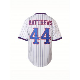 44 Men'S Baseball Jersey White Stripes Sports Training S-3XL