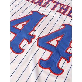 44 Men'S Baseball Jersey White Stripes Sports Training S-3XL