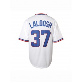 Men'S Baseball Jersey Top - 100% Polyester, V-Neck, Embroidered Lettering, Loose Fit, Button Closure, Breathable, Comfortable, for Sports, Training, Casual, Beach, Outdoor Activities - S-3XL