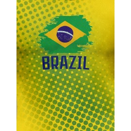 Professional Sports Fabric Men'S Creative Pattern Print Brazil Home Soccer Jersey T-shirt