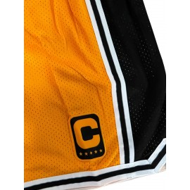 1pc Men'S Embroidered Basketball Shorts - Breathable Polyester Sports Shorts with Slight Stretch, Elastic Band, for Training, Workout, Casual & Team Sports - Loose Fit, S-3XL