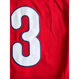 Stitched #3 Red Baseball Jersey Embroidery V Neck Short Sleeve Baseball Shirt, Breathable Button-Up Sports Uniform For Training Competition Party