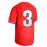 Stitched #3 Red Baseball Jersey Embroidery V Neck Short Sleeve Baseball Shirt, Breathable Button-Up Sports Uniform For Training Competition Party