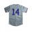 Men's Chicago #14 Embroidered Baseball Jersey - Grey V-Neck Short Sleeve Shirt with Striped Collar & Cuffs, Breathable Button-Up Sports Uniform for Parties, Training & Casual Wear, Team Event Apparel | Sporty Vneck | Durable Sportswear