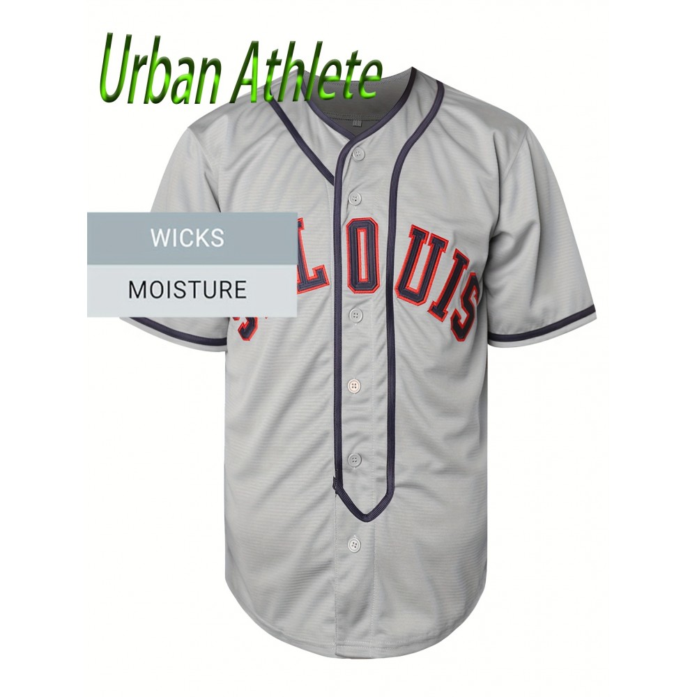 All Stitched 0 Grey Baseball Jersey Embroidery V Neck Short Sleeve Baseball Shirt, Breathable Button-Up Sports Uniform For Training Competition Party All Stitched 0 Grey Baseball Jersey Embroidery V Neck Short Sleeve Baseball Shirt, Breathable Button-Up Sports Uniform For Training Competition Party