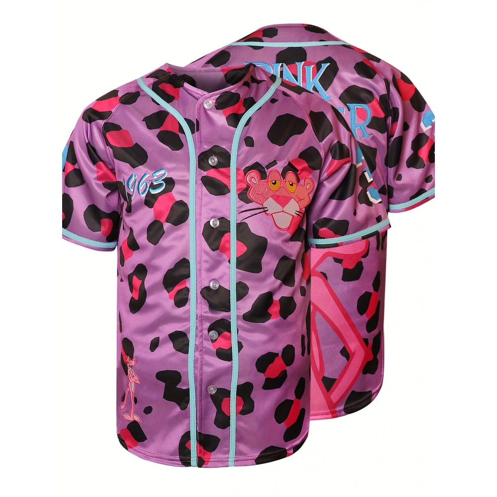 Men's Retro Purple Embroidered Baseball Jersey - V-Neck, Short Sleeve, Breathable Polyester Sports Shirt for Team Training, Casual Wear & Parties, Breathable Jersey|Vibrant Sports Jersey|Button Closure Jersey Men's Retro Purple Embroidered Baseball Jersey - V-Neck, Short Sleeve, Breathable Polyester Sports Shirt for Team Training, Casual Wear & Parties, Breathable Jersey|Vibrant Sports Jersey|Button Closure Jersey