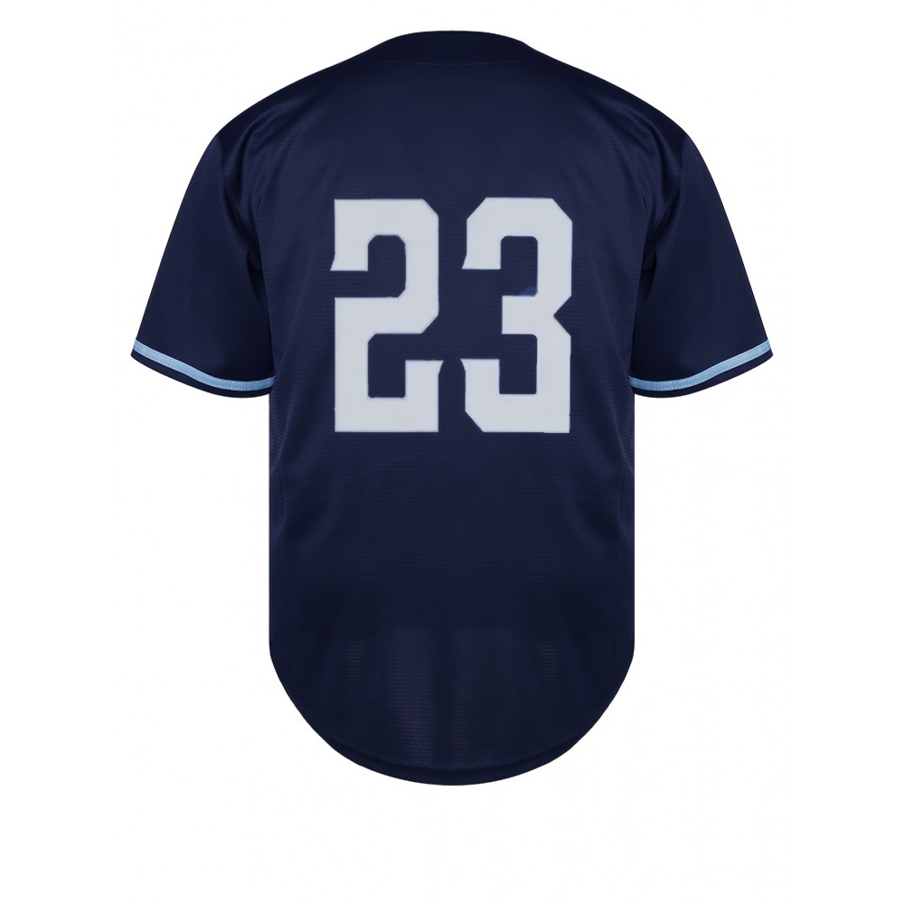 Stitched #23 Navy Baseball Jersey Embroidery V Neck Short Sleeve Baseball Shirt, Breathable Button-Up Sports Uniform For Training Competition Party Stitched #23 Navy Baseball Jersey Embroidery V Neck Short Sleeve Baseball Shirt, Breathable Button-Up Sports Uniform For Training Competition Party