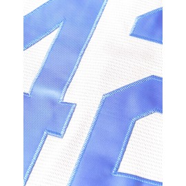 All Stitched #42 White Baseball Jersey Embroidery V Neck Short Sleeve Baseball Shirt, Breathable Button-Up Sports Uniform For Training Competition Party