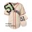 #51 Beige Baseball Jersey Embroidery V Neck Short Sleeve Baseball Shirt, Breathable Button-Up Sports Uniform For Training Competition Party