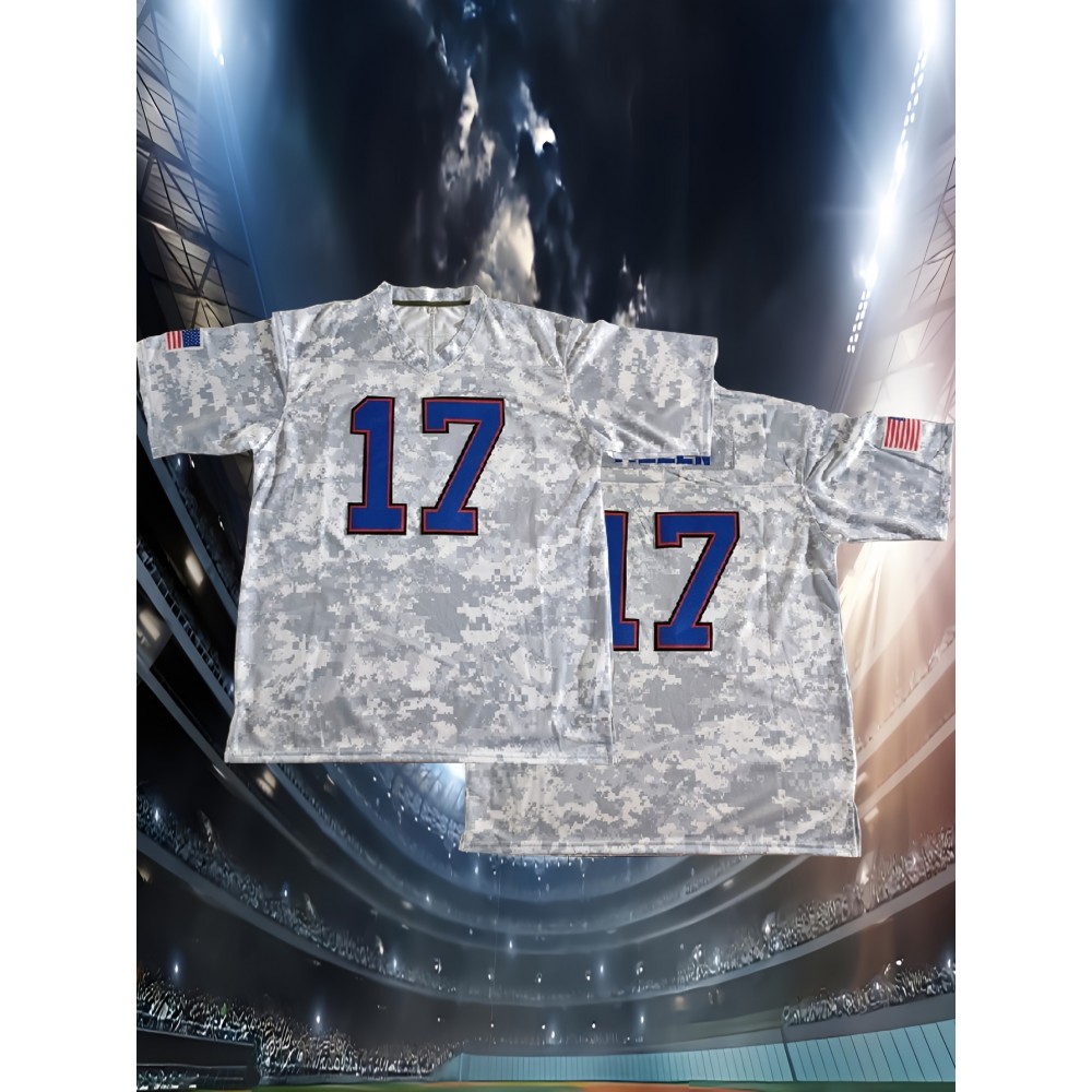 Men'S # 17 Camouflage Rugby Sports Shirt Breathable V-neck Embroidered Polyester Knitted Micro Elastic Loose Fabric Men'S # 17 Camouflage Rugby Sports Shirt Breathable V-neck Embroidered Polyester Knitted Micro Elastic Loose Fabric